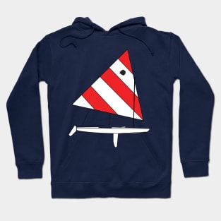 Sunfish Sailboat - Red White Sail Hoodie